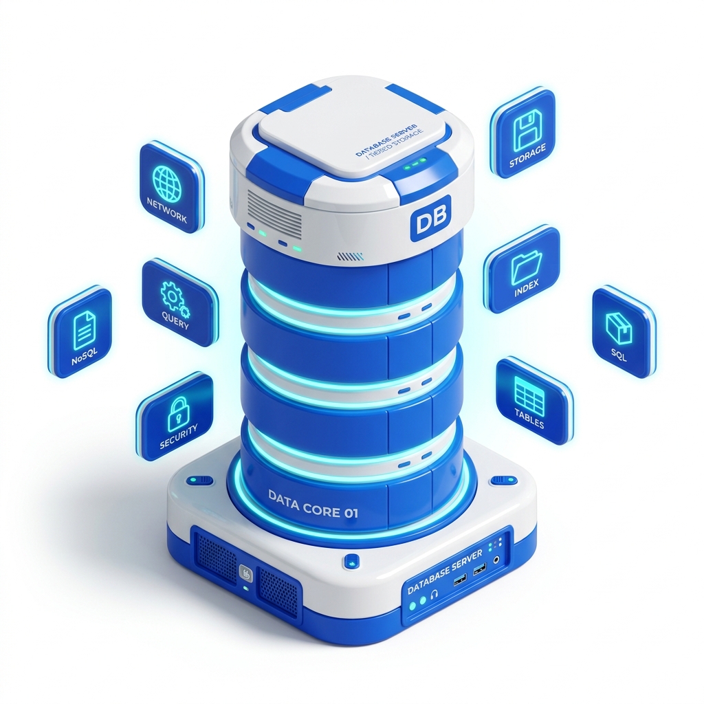 3D Ilustrasi Database Core